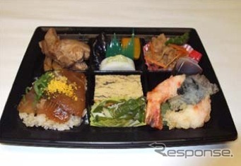 近鉄は7・8月、名古屋線と湯の山線で観光列車「つどい」による生ビール列車「ビアトレイン～つどい～」を運転する。写真は同列車内で提供されるおつまみのイメージ