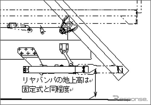 伸縮式リヤバンパ
