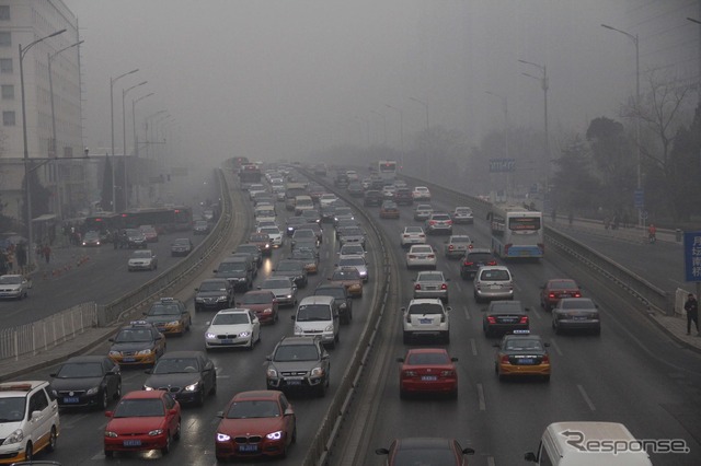 中国の渋滞と大気汚染(資料画像)