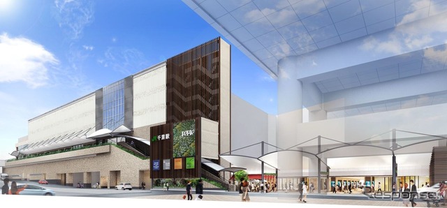 新しい千葉駅の外観イメージ。このほど計画を変更し、敷地面積を拡大することになった。各施設のオープン予定時期は変更しない。