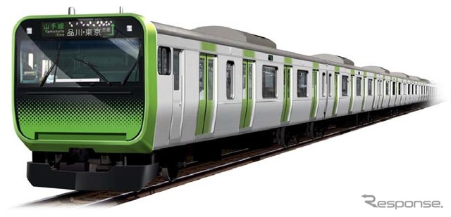 山手線に投入されるE235系量産先行車の外観イメージ。2015年3月の完成、同年秋頃からの営業運転開始を目指す。