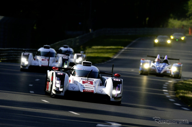 1号車の布陣からデュバルを欠いたルマンでのアウディ勢だが、ロッテラー組の2号車が優勝。写真:AUDI