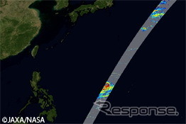 2014年7月5日4時27分頃（日本時間）GPM主衛星DPRによる観測