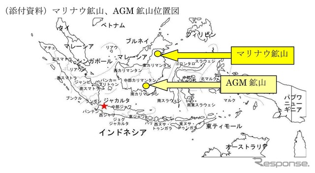 マリナウ鉱山、AGM 鉱山位置図