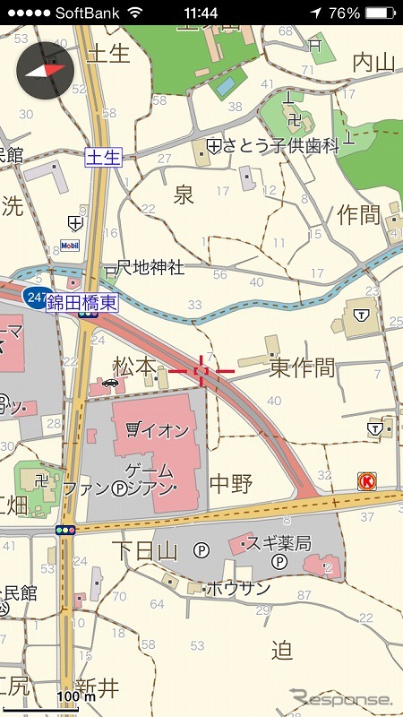 iOS向け地図ナビアプリ「MapFan＋」