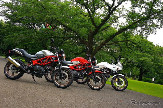 ホンダ VTR(手前)Type LD(中)VTR-F(奥)