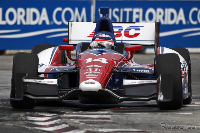 トロントのレース2(第14戦)で5位に入った琢磨のマシン。写真:Honda(前日の走り)