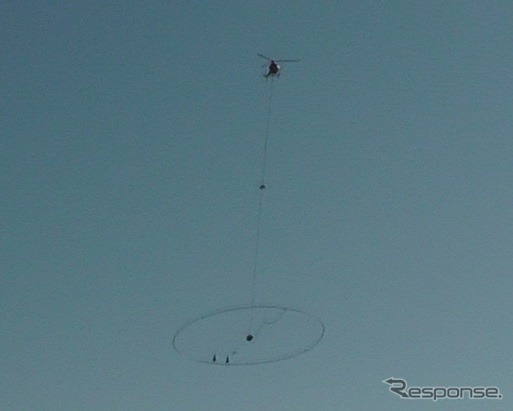 JOGMEC、ヘリコプターによる「時間領域空中電磁法探査」を実施