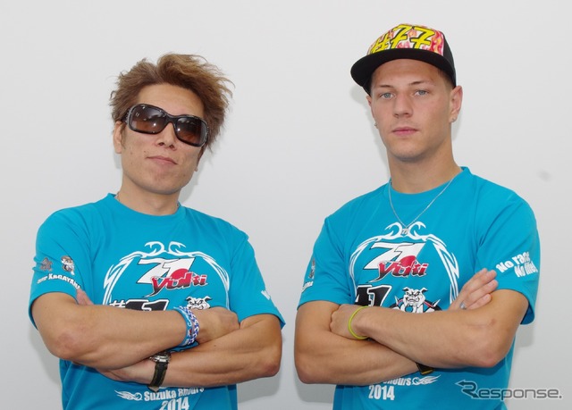 チームカガヤマ加賀山就臣代表兼選手（左）とドミニク・エガーター選手（右）