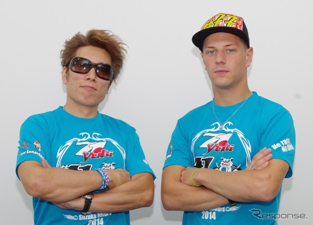チームカガヤマ加賀山就臣代表兼選手(左)とドミニク・エガーター選手(右)