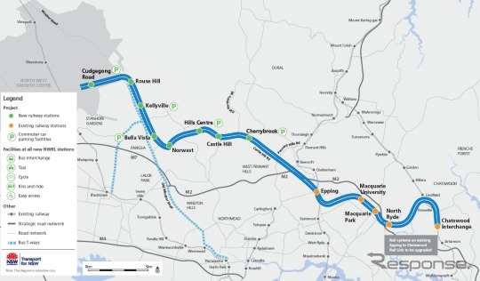 NWRLはシドニー北西部の新線建設と既存路線の改修を行い、総延長36kmの都市鉄道ネットワークを整備するプロジェクト。2019年の開業が予定されている。
