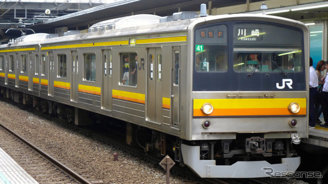現在南武線で運行されている205系電車。