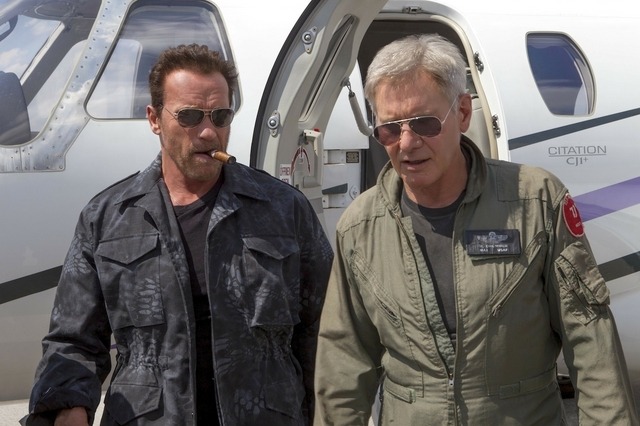アーノルド・シュワルツェネッガー&ハリソン・フォード/『エクペンダブルズ3』 (C)EX3 Productions, Inc. All Rights Reserved.