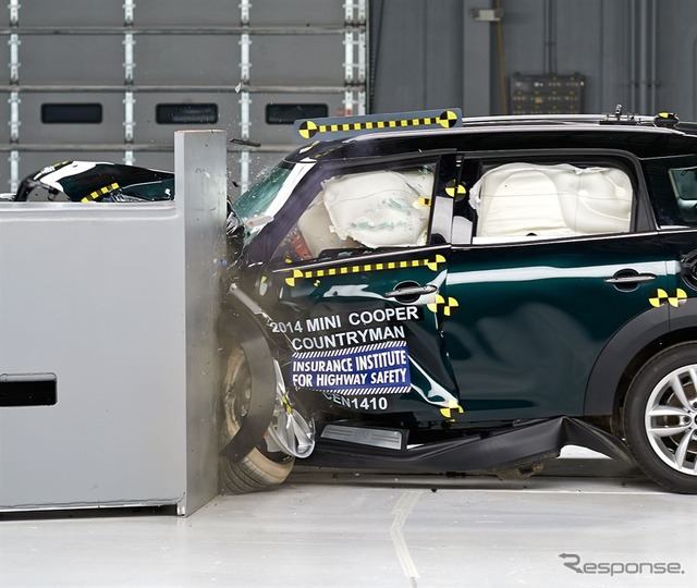 MINIクロスオーバーの米IIHSスモールオーバーラップ衝突テスト
