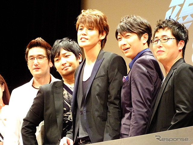 左から土田大、中村悠一、宮野真守、小野大輔、白石稔