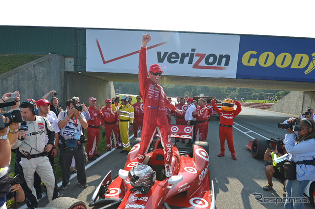 ミッドオハイオで大逆転優勝を果たしたディクソン。写真:INDYCAR
