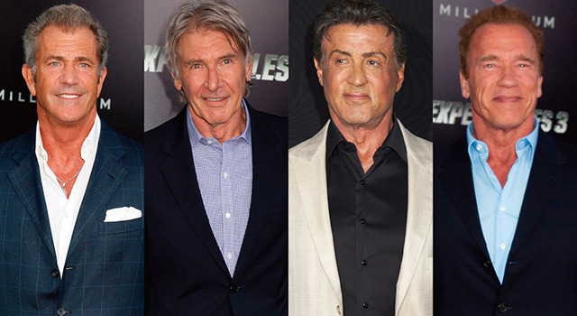 メル・ギブソン&ハリソン・フォード&シルベスター・スタローン&アーノルド・シュワルツェネッガー/『エクスペンダブルズ3』L.A.プレミア