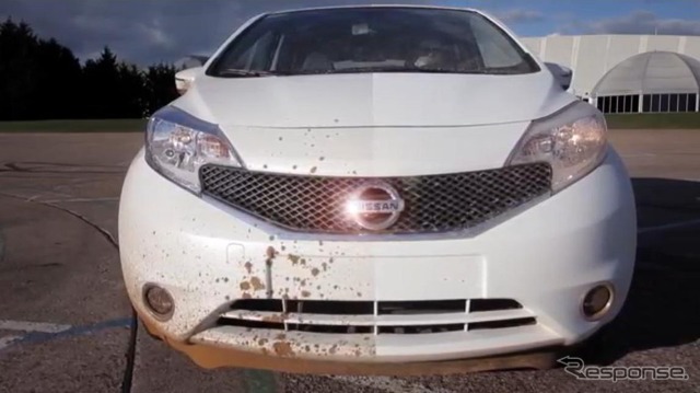 日産ノートのセルフクリーニングカーのプロトタイプ車
