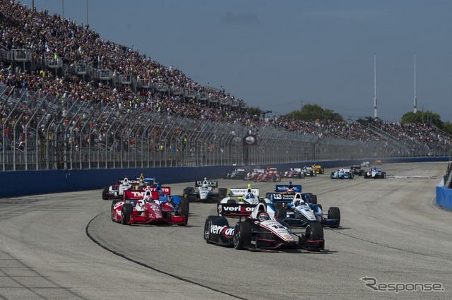 ポール発進からレースをほぼ完全に支配した#12 ウィル・パワー。写真:INDYCAR