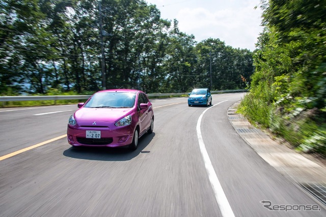 【三菱 ミラージュ&トヨタ パッソ 300km試乗】“1リットル3気筒”という選択、登録車コンパクトの実力を探る…高山正寛