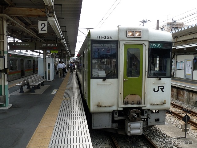 八高線の非電化区間で現在運用されているキハ110系気動車。