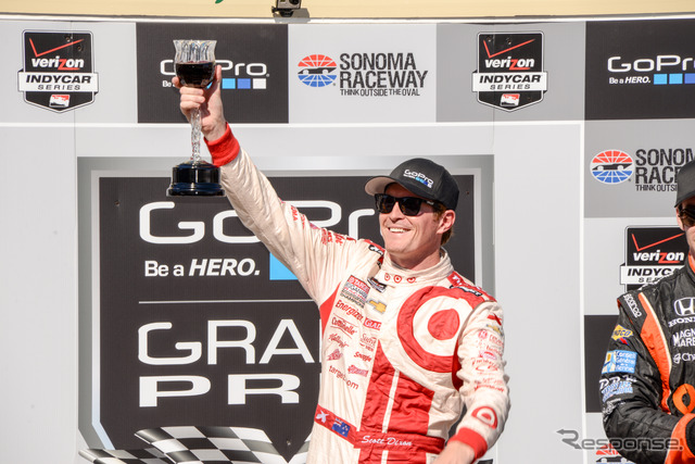 優勝のスコット・ディクソン。写真:INDYCAR