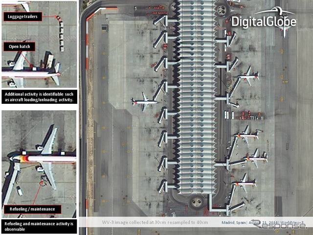 2014年8月19日 スペイン・マドリッド上空で撮影されたハイレゾ光学地球観測衛星WorldView-3の初画像