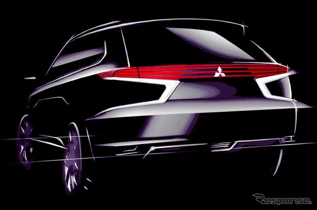 三菱 アウトランダー PHEV コンセプト-S の予告スケッチ