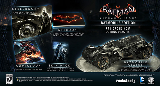 『Batman: Arkham Knight』の海外発売日が決定、2つの限定版も