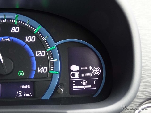 加速時にモーターアシストを得ているときの表示。15~85km/hの幅広い範囲でアシストする