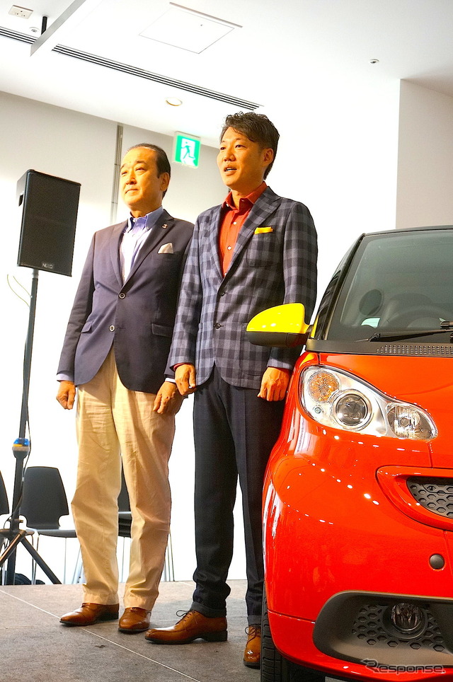 ウォルトディズニージャパン 中沢一雄氏(左)、メルセデスベンツ日本 上野金太郎CEO(右)