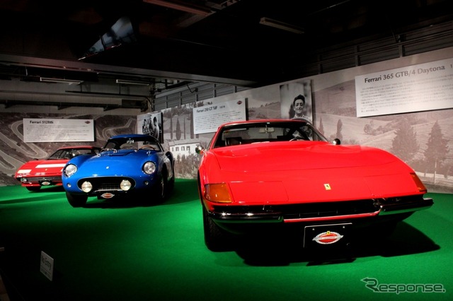 右からフェラーリ・365GTB/4、250GT TDF、523BBi