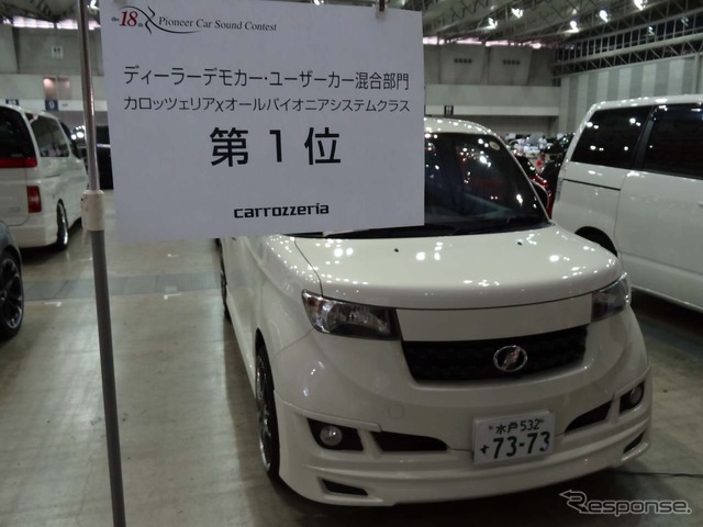 デモカー/ユーザーカー混合部門「サイバーナビ システムクラス」の1位はサウンドウェーブの「トヨタ bB」