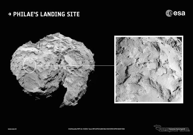 彗星の頭に位置する「J」地点