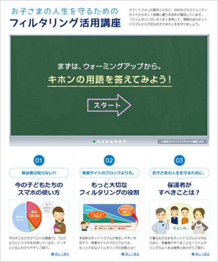 「フィルタリング活用講座」トップページ(イメージ)