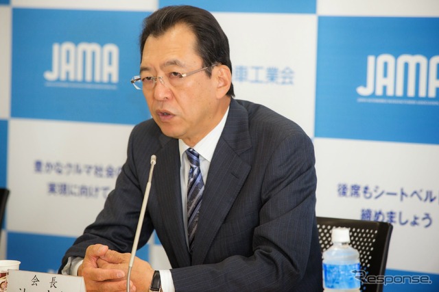日本自動車工業会の池史彦会長(ホンダ会長)