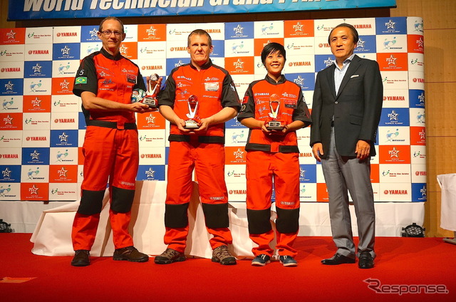 ベトナム代表のラー・ンゴック・タイエンさん ※右(ヤマハ ワールドテクニシャンGP 14)