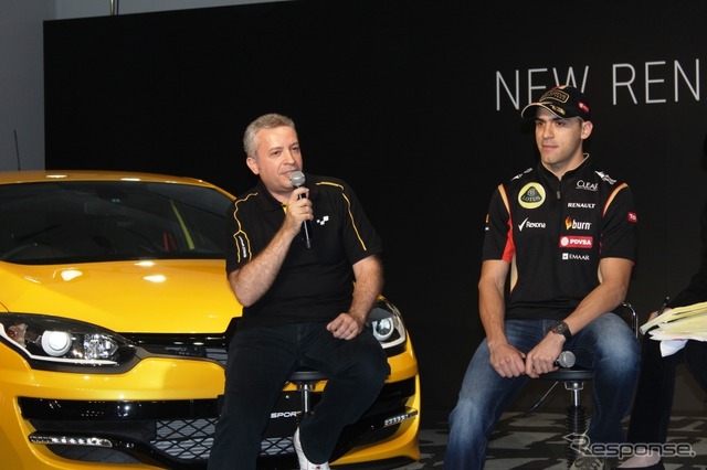 ルノー・ジャポンのフレデリック・ブレン氏(左)とパストール・マルドナド選手(右)
