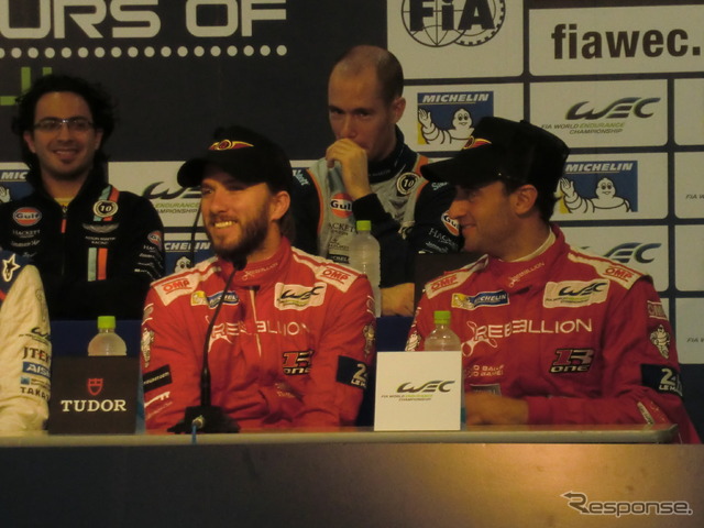 元F1ドライバーのハイドフェルド(前列左、#12 レベリオン)は日本での人気が高い。