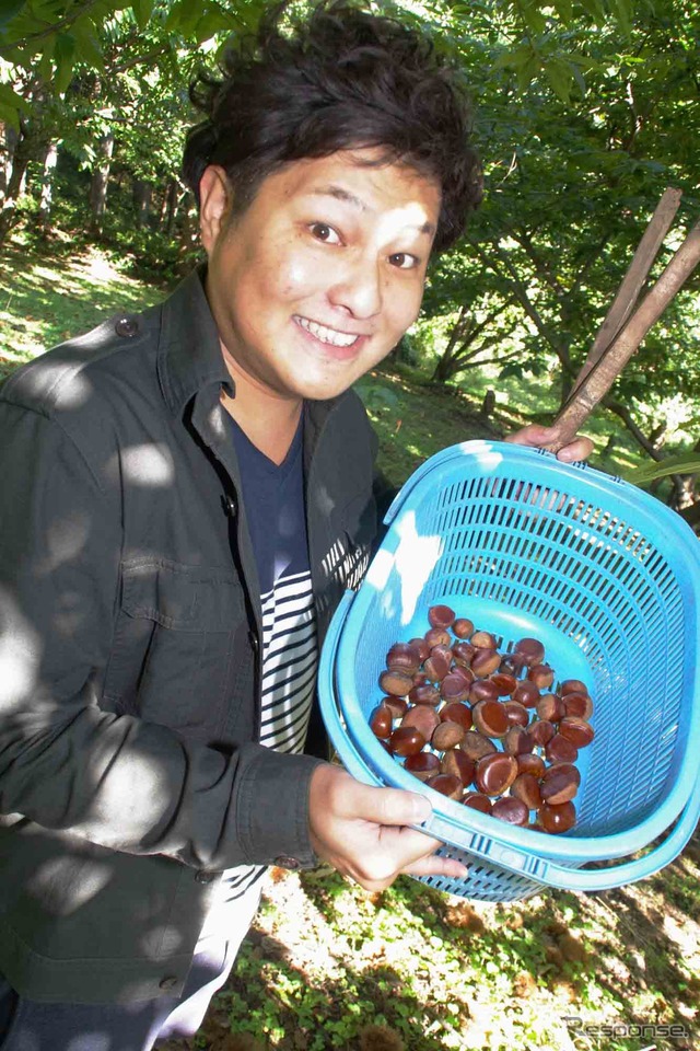 大ぶりの栗たちにご満悦の田中さん