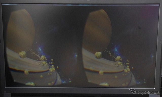 三菱がモータースポーツジャパン2014で実施している体験イベント「バーチャル星空ドライブ&プレゼントキャンペーン」
