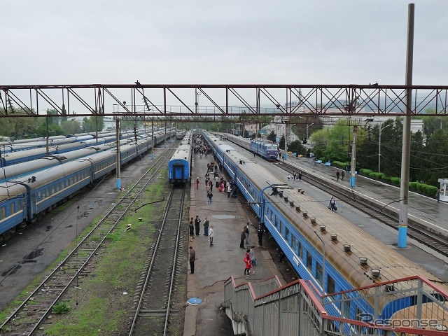 DGFによる中国～欧州間の鉄道輸送ルートは北回廊（シベリア経由）と西回廊（カザフスタン経由）の二つがある。写真はDGFの中国～欧州間の鉄道輸送ルートのうち、西回廊の一部を形成するカザフスタンの鉄道。