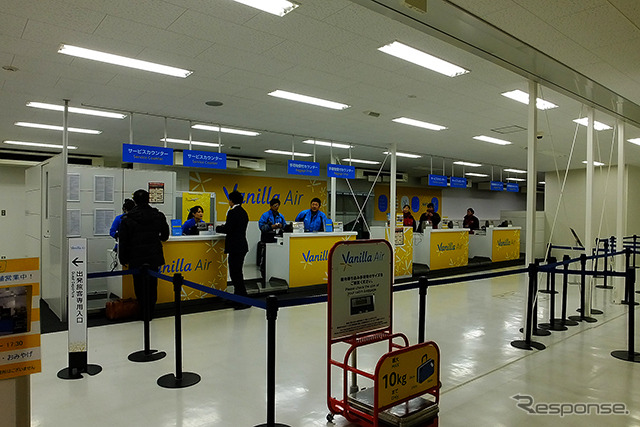 現在の成田空港 バニラエア チェックインカウンター