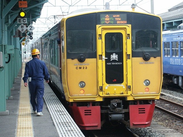 博多～ハウステンボス間で運転されている特急『ハウステンボス』。冬の期間中は476本を増発する