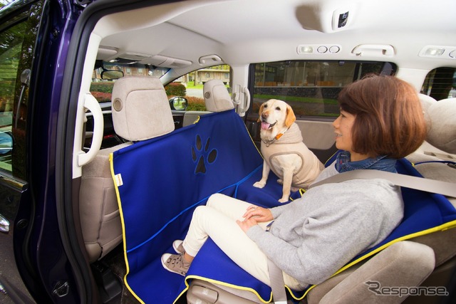 ファスナーを開けば人間と犬が一緒に座れる(ペットシートマット)