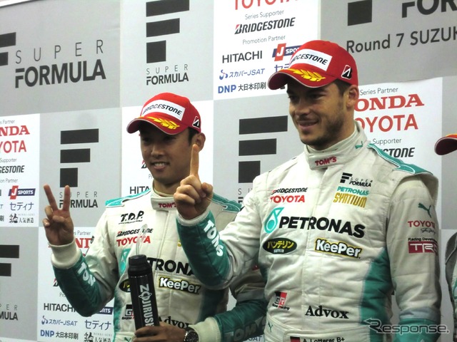 第1レースはロッテラー(右)、第2レースは中嶋一貴(左)がポールを獲得。