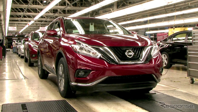 新型日産ムラーノの生産を開始した米国ミシシッピ州キャントン工場