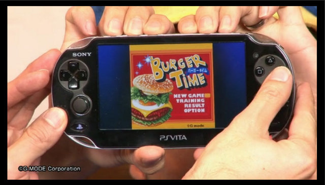『バーガータイム』の実機プレイも披露(ニコニコ生放送 ゲーム情報発信!「プレコミュ」Cafe #54 より)