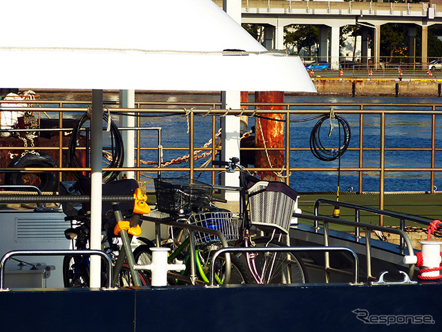 サイクルシップに自転車をそのまま載せて千葉港から浦安マリーナへ