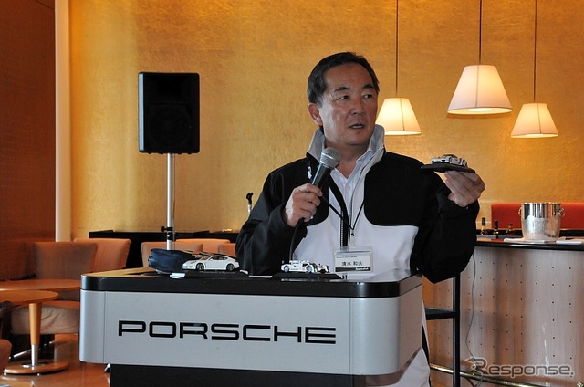 清水和夫氏はパナメーラS E-ハイブリッドについて「短距離のデイリーな使い方なら電気自動車として乗れる一方で、強力なエンジンを搭載するのでGTカーとしても使える」と語った